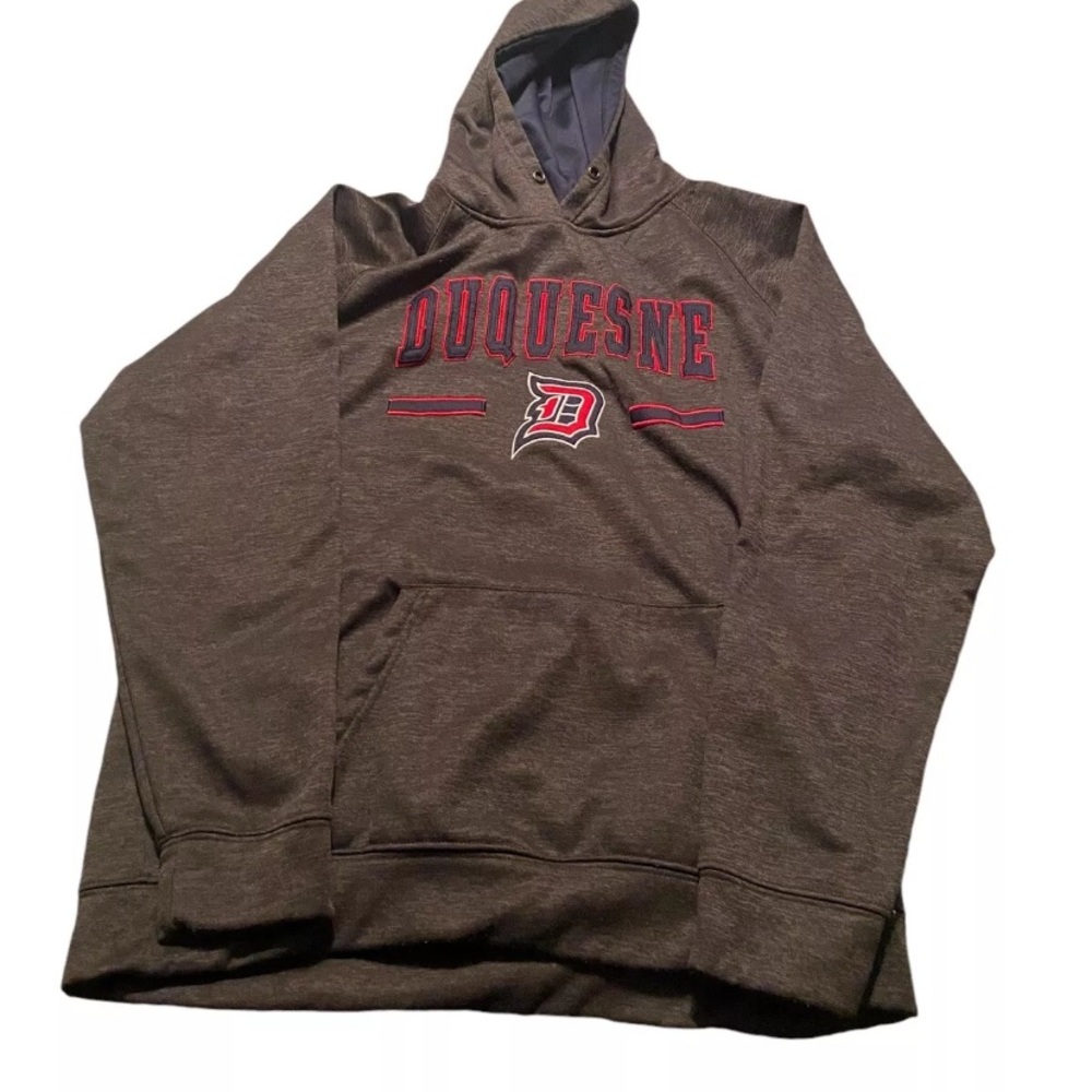 Duquesne Dukes Hoodie Mens Size XL Gray Logo Sweatshirt Sweater